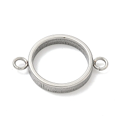 Нержавеющая Сталь Цвет 304 Подвески-коннекторы с открытой задней частью из нержавеющей стали, для diy уф смолы, эпоксидная смола, Прессованные цветочные украшения, плоско-круглые, цвет нержавеющей стали, 16.5x24x3 мм, отверстие : 2.5 мм, внутренний диаметр: 14 мм