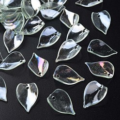 Бледно-Зеленый Прозрачные акриловые бусины, AB цвет, лепесток, бледно-зеленый, 21x14x1 мм, отверстие : 2 мм, Около 2300 шт / 500 г