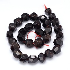 Garnet Natural Garnet Nuggets Bead Strands, Faceted, 13~20x12~18mm, Hole: 1mm, about 24pcs/strand, 15 inch