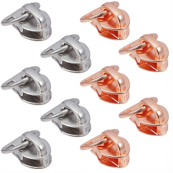 Платиновый & Розовый Золотой 20шт. 2 цвета, алюминиевая молния с D-образным кольцом, замена язычка молнии, ползунки на молнии для сумок, багажных сумок, чемоданов, платина и розовое золото, 1 см, 10 шт / цвет