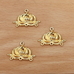 Golden Alloy Chandelier Componement Links, Lotus Flower, Golden, 17x25mm