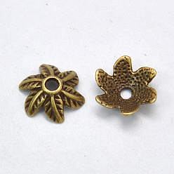 Античная Бронза  Крышки для бусин тибетского стиля, без кадмия, без никеля и без свинца, античная бронза, 11x10x5 мм, отверстие : 2 мм