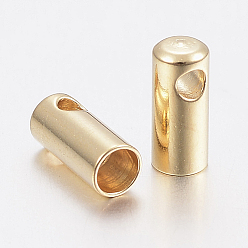 Golden 201 Stainless Steel Cord Ends, End Caps, Golden, 7x1.5mm, Hole: 1mm, Inner Diameter: 1.2mm