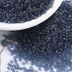 (RR2411) Transparent Montana Blue Миюки круглые бусины рокайль, японский бисер, (rr 2411) прозрачный синий монтана, 15/0, 1.5 мм, отверстия : 0.7 mm, около 250000 шт / фунт