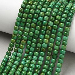Vert Mer Brins de perles de magnésite synthétique teintées, tambour, vert de mer, 5x4mm, Trou: 1.2mm, Environ 90 pcs/chapelet, 15.16'' (38.5 cm)
