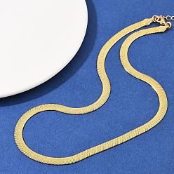 Золотой & Цвет Нержавеющей Стали 6мм 201 плоские ожерелья из нержавеющей стали в виде змейки для женщин и мужчин, золотые и нержавеющая сталь цвет, 16.61 дюйм (42.2 см)