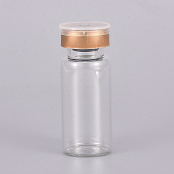 Claro Viales de espacio de vidrio transparente, con tapas de aluminio y tapones de goma, vial de laboratorio de fondo plano, Claro, 5.5 cm, capacidad: 10 ml