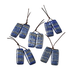 Rectangle Природный лазурит подвески, прямоугольные, 35~35.5x15x3.5~4 мм, отверстие : 0.7 мм