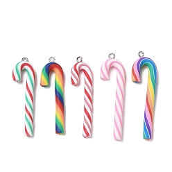 (52) Непрозрачная лаванда Ручной полимерной глины большие кулоны, шоколадная конфета, с железными петлями, разноцветные, 46~52x12~14x4~4.5 мм, отверстие : 2 мм