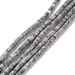 Камень Карты Синтетический камень карты / камень пикассо / нити бисера яшмы пикассо, плоско-круглые, 4x2 мм, отверстие : 1 мм, около 169 шт / нитка, 14.96'' (38 см)