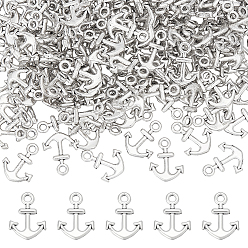 Античное Серебро 200Шармы из сплава в тибетском стиле, якорь, без кадмия и без свинца, античное серебро, 13.8x10.5x2 мм, отверстие : 1.8 мм