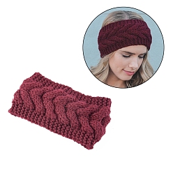 Medium violett rot Garnwärmer-Stirnbänder aus Polyacrylnitrilfaser, weiche, dehnbare, dick gestrickte Kopfbandage für Damen, Medium violett rot, 210x110 mm
