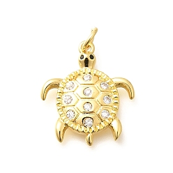 Настоящее золото 18K Латунные микро проложить кубического циркония подвески, черепаховые чары, с целью перехода в кольце, стойки покрытие, долговечный, без свинца и без кадмия, реальный 18 k позолоченный, 19.5x17x2.5 мм, отверстие : 3 мм