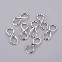 Antique Silver Tibetan Style Alloy Infinity Links connectors, Cadmium Free & Nickel Free & Lead Free, Antique Silver, 12x30x2mm, Hole: 12x8mm, about 689pcs/1000g