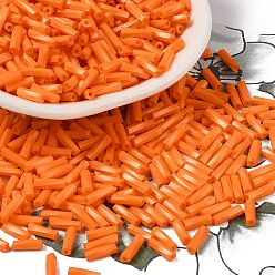 Темно-Оранжевый Стеклянные бусины, окрашенные в процессе выпечки, круглое отверстие, темно-оранжевый, 7x2 мм, отверстие : 0.8 мм, Около 13636 шт / фунт