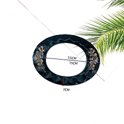 Черный Текстурированные овальные ручки для сумок из смолы с цветочным принтом, для аксессуаров для замены сумок, чёрные, 15 см