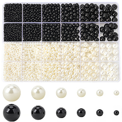 (52) Непрозрачная лаванда 3390 шт. 12 стиль бусины из АБС-пластика с имитацией жемчуга, круглые, разноцветные, 3~10 мм, отверстие : 1.4~2.3 мм