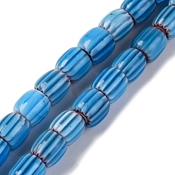 Темно-Голубой Бусы лэмпворк ручной работы, раррель, глубокое синее небо, 8x7.5 мм, отверстие : 1.2 мм, около 47 шт / нитка, 14.69'' (37.3 см)