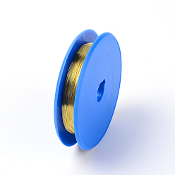 Light Gold Round Copper Wire, for Jewelry Making, Light Gold, 0.3mm, 120M/Roll