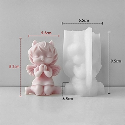 White DIY Silicone Candle Molds, For Candle Making, Angel, White, 6.5x6.5x9.5cm
