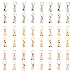Mixed Color Rack Plating Brass Pendant Pinch Bails, Nickel Free, Mixed Color, 30pcs/box