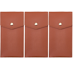 Седло Коричневый Искусственная кожа с держателями для ручек из сплава, ручка рукав, футляр для авторучки, прямоугольные, седло коричневый, 197~200x100x6.5~7 мм