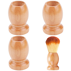 Peru 4Pcs Wooden Handle for Brush Making Accessories, Column, Peru, 49x35mm, Hole: 6mm