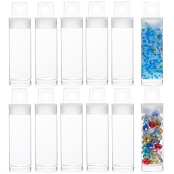 Clear Plastic Bead Containers, Bottle, Column, Clear, 68x19mm, Hole: 6mm, Capacity: 10ml(0.34 fl. oz), 30pcs/set