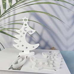 White Christmas Tree DIY Food Grade Silicone Display Molds, Resin Casting Molds, Clay Craft Mold Tools, White, 110x155x8mm