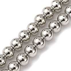 с Платиновым Покрытием Стеклянные бусины с гальваническим покрытием , круглые, с покрытием платиным, 8x7.5 мм, отверстие : 1.2 мм, около 54 шт / нитка, 8.07'' (20.5 см)