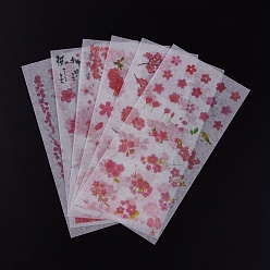 Цветок Наклейки с природной тематикой, декоративные наклейки для растений, для дневника, альбом, ноутбук, поделки искусств и ремесел, цветочным узором, 16.1x8x0.01 см, 6 листов / комплект