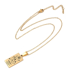 Рыбы 12 Созвездие из нержавеющей стали с гравировкой карт Таро подвеска кабель цепочка ожерелье, золотые, Рыбы, 17.72 дюйм (45 см)