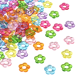 (52) Непрозрачная лаванда 100шт. прозрачные акриловые бусины в рамке, цветок, разноцветные, 18x19x4 мм, отверстие : 1.2 мм, внутренний диаметр: 6 мм