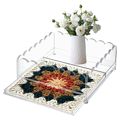 Clear Square Acrylic Trays, Jewelry Display Plates, Storage Trays for Rings, Necklaces, Earrings, Glasses, Clear, 17x17x6.35cm