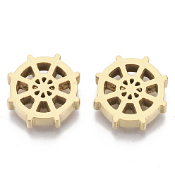 Golden 304 Edelstahlkugeln, Ruder, golden, 12.5x12.5x3 mm, Bohrung: 2 mm