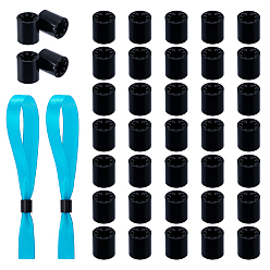 Column 20шт. пластиковые браслеты с зазубренными пряжками, чёрные, колонка, 13.5x12.5 мм