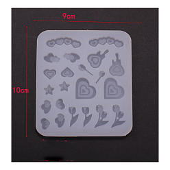 Mixed Patterns Quicksand Molds, Silicone Shaker Molds, for UV Resin, Epoxy Resin Craft Making, Mixed Patterns, 100x90x8mm