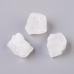 Quarzkristall Natürlichem Quarz-Kristall-Perlen, Hälfte gebohrt Perlen, Nuggets, 27~36x19~31x17~22 mm, Halb Loch: 1 mm