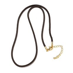 Коричневый 2.5мм нейлоновый плетеный шнур для изготовления ожерелий, с латунными выводами и 304 застежками из лобстера из нержавеющей стали, долговечный, стойки покрытие, золотые, кофе, 17.72 дюйм (45 см)