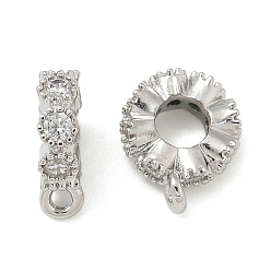 Платина Латунные поручни из кубического циркония с микропаве, петля под залог, бейлы, кольцо, долговечный, стойки покрытие, без свинца и без кадмия, платина, 11.5x8.5x3 мм, отверстие : 1 мм