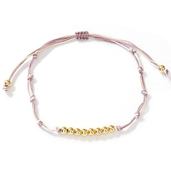 чертополох Латунные круглые бусины плетеные браслеты из бисера, плетеные браслеты из волоконного шнура для женщин, чертополох, внутренний диаметр: 11 дюйм (28 см)