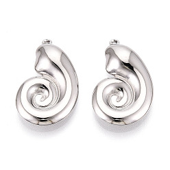 Нержавеющая Сталь Цвет 304 подвески-улитки из нержавеющей стали, цвет нержавеющей стали, 29x18x4 мм, отверстие : 1.2 мм