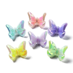 Бабочка Uv акриловые покрытия бусины, радужный, светящееся свечение в темноте, бабочка, 21x24x14.5 мм, отверстие : 3 мм