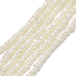 Льняное Полотно Нити из натурального культивированного пресноводного жемчуга, кеши жемчужные бусины, самородки, белье, 1.5~2x1.5~2x1 мм, отверстие : 0.5 мм, около 380~395 шт / нитка, 14.84~15.55'' (37.7~39.5 см)