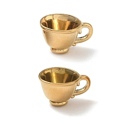 Chapado en Oro Real 18K 304 colgantes de acero inoxidable, encantos de copa, revestimiento de iones (ip), real 18 k chapado en oro, 10x18x13 mm, agujero: 5x2.5 mm