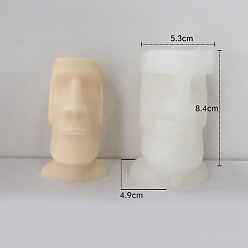 Белый Скандинавский стиль, абстрактное искусство, статуя Моаи, сделай сам, силиконовые формы для свечей, формы для ароматерапевтических свечей, формы для изготовления ароматических свечей, белые, 4.9x5.3x8.4 см