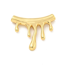 Настоящее золото 18K Латунные бусины, без кадмия и без свинца, изгиб потока, реальный 18 k позолоченный, 28x33.5x5 мм, отверстие : 3 мм