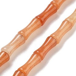 Красный Авантюрин Натуральный красный aventurinee бисер пряди, бамбук совместное, 12x5x4 мм, отверстие : 1 мм, около 32 шт / нитка, 14.96'' (38 см)