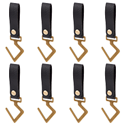Black PU Leather Hook Hangers, Portable Hiking Hanger, Hanging Strap Hook, with Iron Hooks, for Tripod, Outdoor Camping Supplies, Black, 145mm