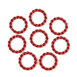 Темно-Красный Алюминиевые быстроразъемные соединения, витое круглое кольцо, темно-красный, 24~24.5x3.5~4 мм, внутренний диаметр: 17~17.5 мм